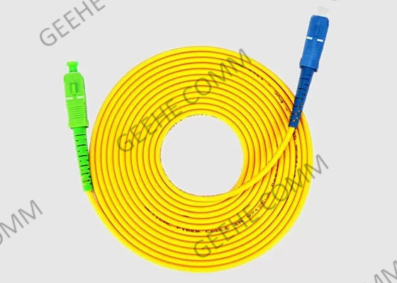 SC 단일모드 섬유 옵틱 패치 코드에 대한 노랑색 3.0 밀리미터 SC