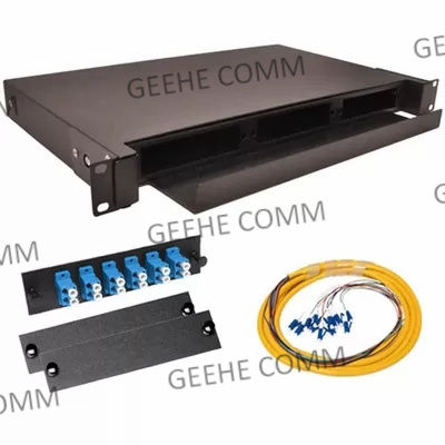 인더스트리얼 4U 24는 OM3 MPO를 LC 플러그반으로 포팅합니다