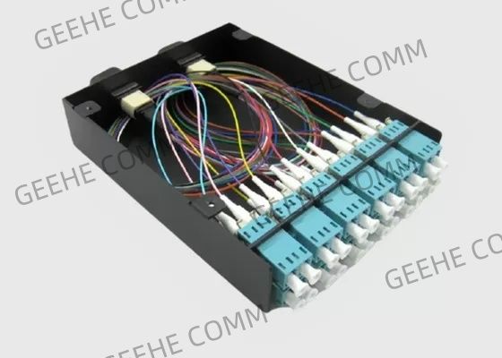 MTP / MPO 섬유 브레이크아웃 케이블 12×LC 두 부분으로 된 광섬유 교환 카세트