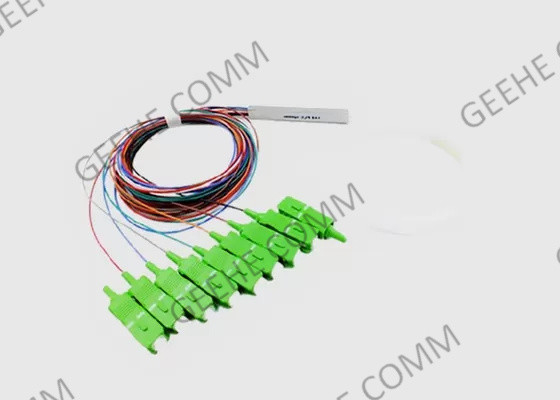 단일모드 스틸 튜브 1x8 SC / APC 작은 광섬유 PLC 분배기 0.9 밀리미터
