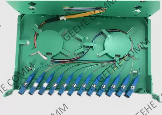 단일모드 SC UPC 팬아웃 12 핵심 광섬유 PLC 분배기 0.9 밀리미터 선반 장착