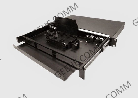1 RU 12 공항 단일모드 LC-UPC 선반 장착 패치와 접합 패널 900 um 땋아 늘인 머리
