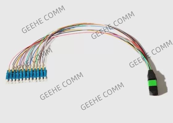 0.9 밀리미터 단일모드 12 핵심 MPO To12 LC 광 패치 코드