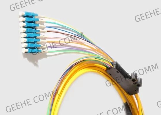 8 Ｘ LC 섬유 브레이크아웃 케이블에 대한 한 개의 방식 2.0MM 40G MPO