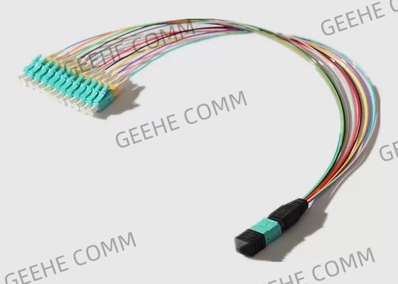 멀티 모드 12 핵심 LC 브레이크아웃 케이블에 대한 0.9 밀리미터 MPO