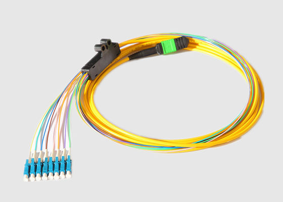 8 Ｘ LC 섬유 브레이크아웃 케이블에 대한 한 개의 방식 2.0MM 40G MPO