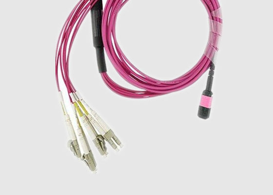 LC  브레이크아웃 케이블에 대한 다중 트렁크 8 핵심 OM3 2.0 밀리미터 MPO