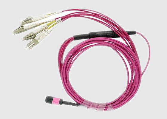 LC  브레이크아웃 케이블에 대한 다중 트렁크 8 핵심 OM3 2.0 밀리미터 MPO