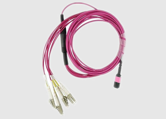 LC  브레이크아웃 케이블에 대한 다중 트렁크 8 핵심 OM3 2.0 밀리미터 MPO